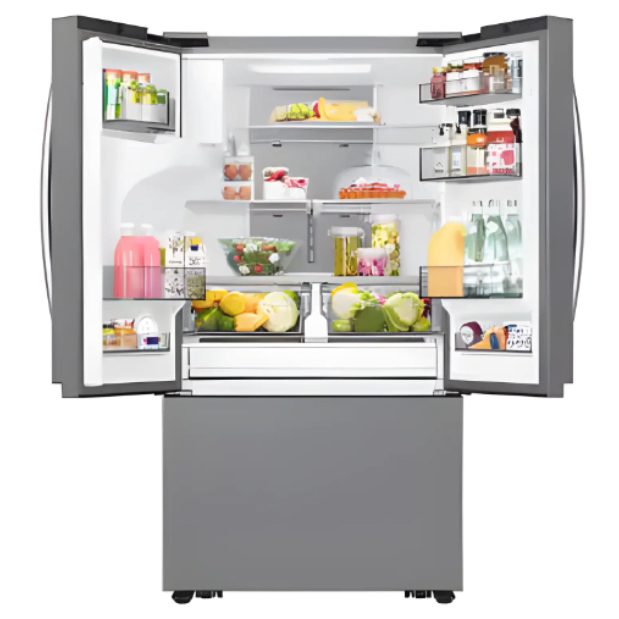 LuxChill Stainless Steel Refrigerator with Interactive Screen