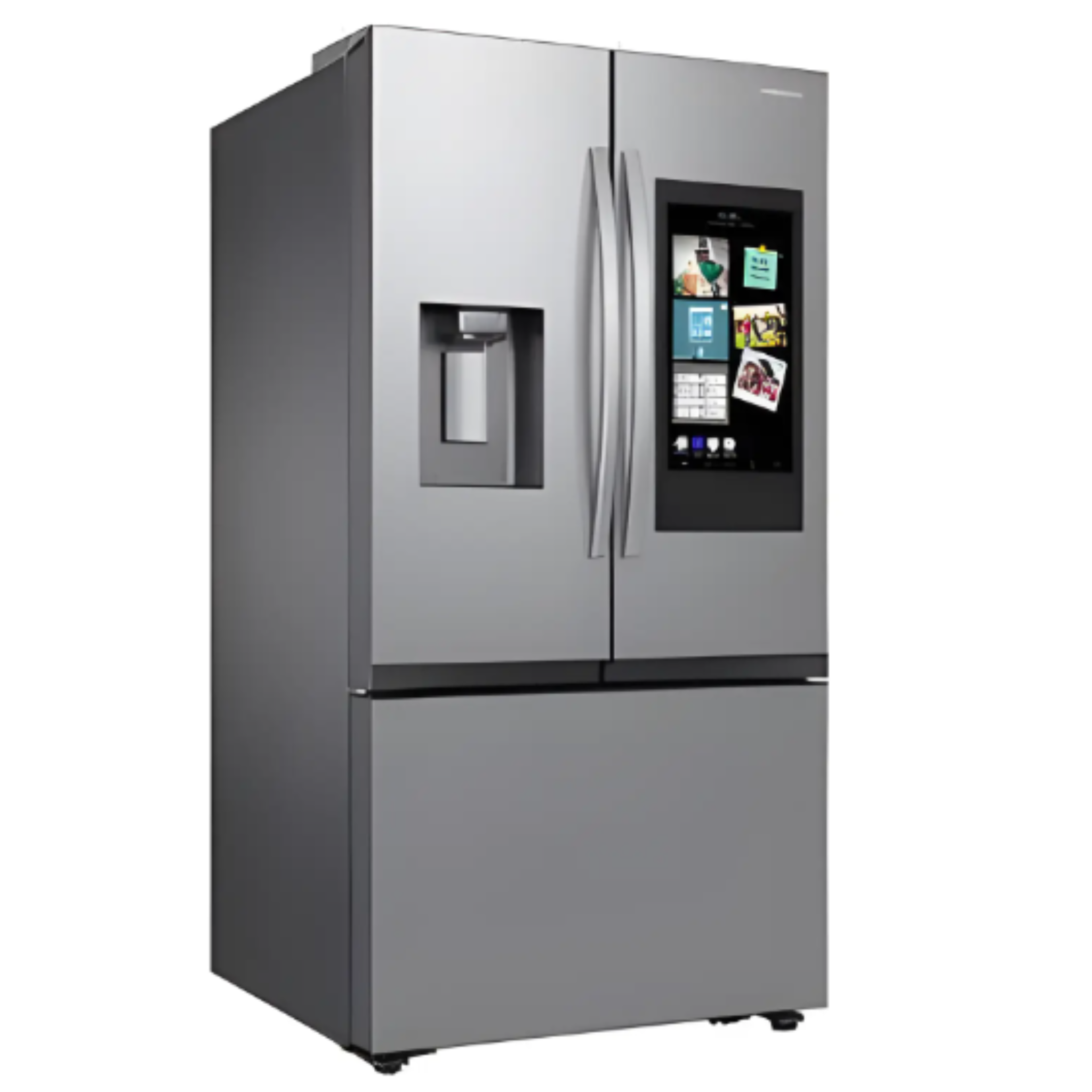 LuxChill Stainless Steel Refrigerator with Interactive Screen